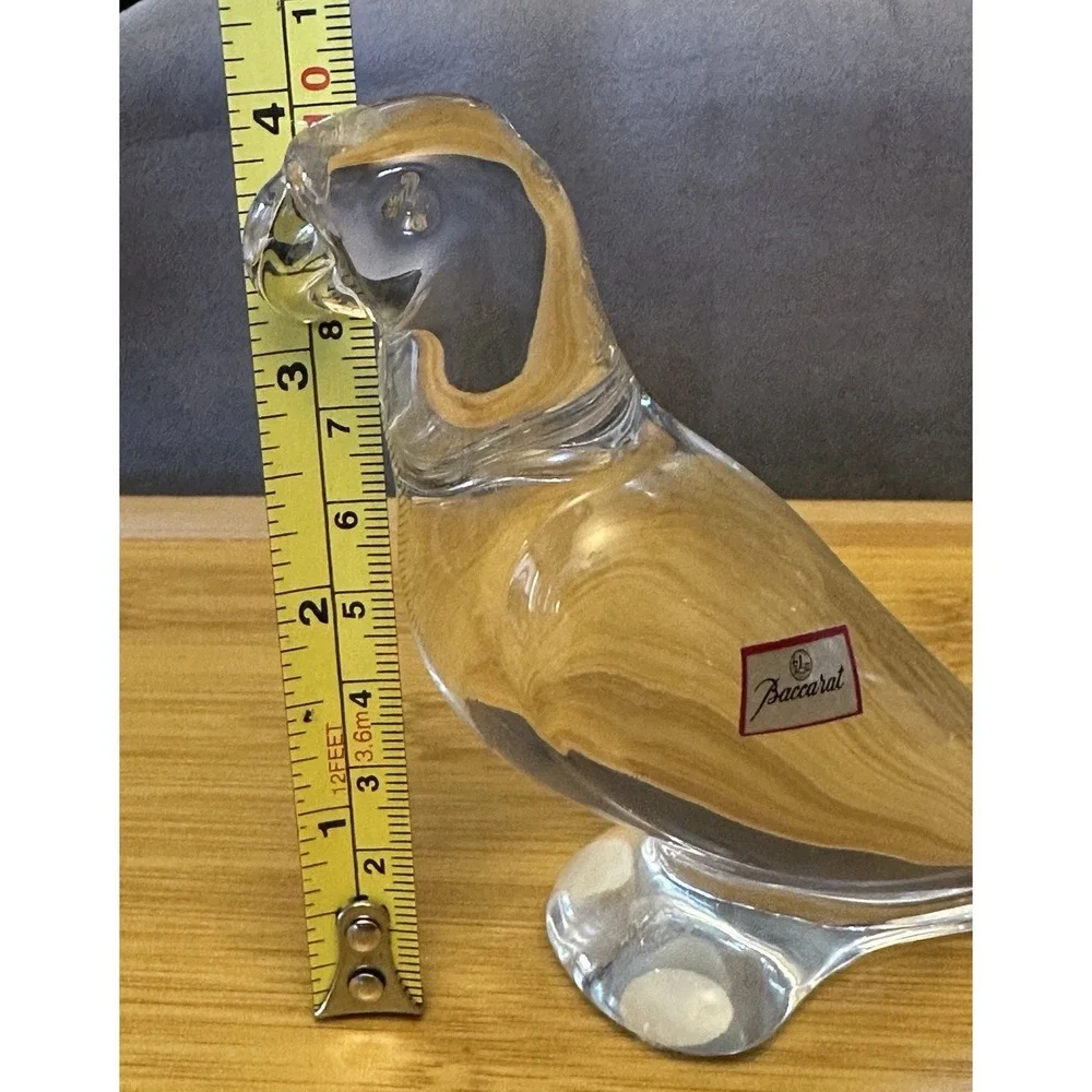 BACCARAT PARROT / 4‎ Inch Stunning French Crystal Figurine / Oiginal Sticker